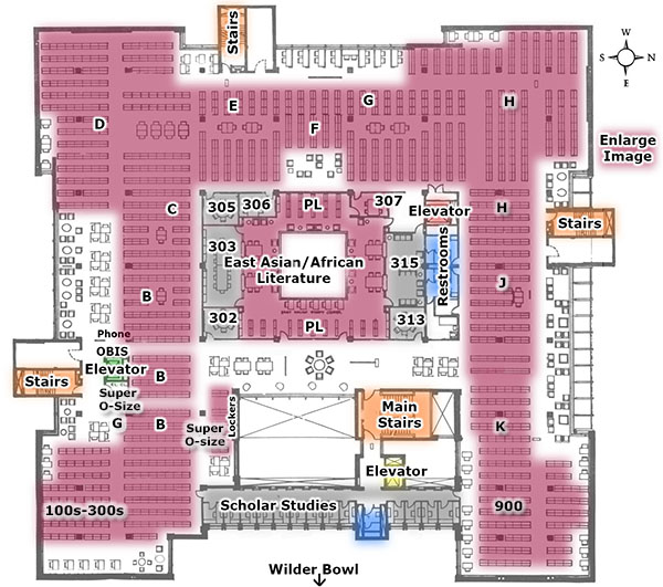 Map: Mudd Library 3rd Floor
