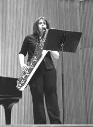 Photo of saxophonist Dawn Sherry