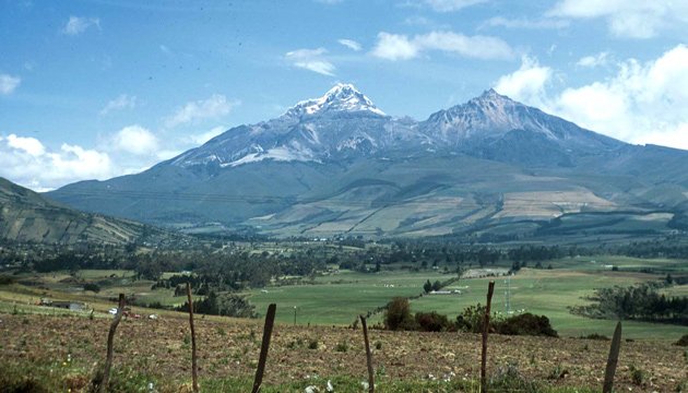 Twin Illinizas peaks in highland Ecuador