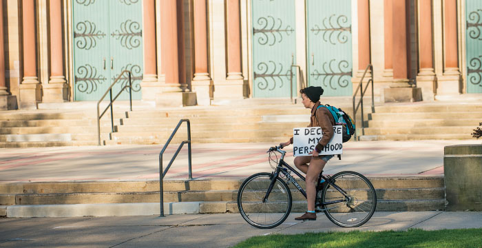 a student declares their personhood