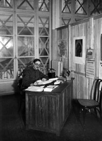 H.C. King at his desk