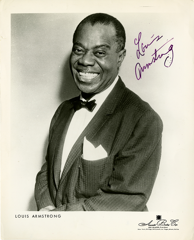 signed image of Louis Armstrong