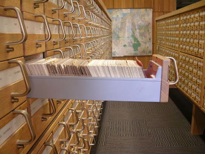 Photo of a card drawer