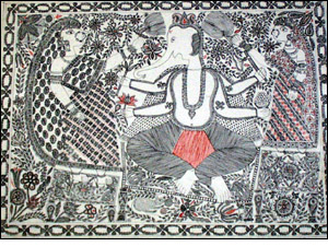 Mithila drawing of Ganesha