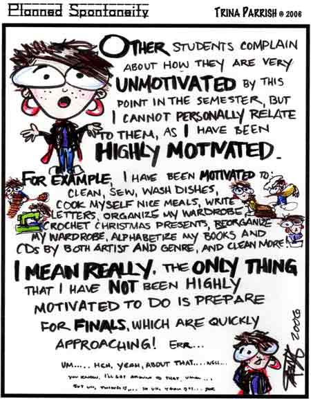 Planned Spontaneity editorial cartoon by Trina Parrish
