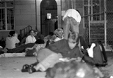 Students waiting for AMAM rental