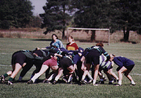 Rhino Ruggers scramble for ball.