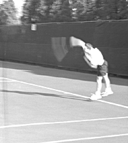 Photo of Yeoman tennis player on the court