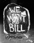 Photo of a Tappan Square rock painted in support of Bill Stackman