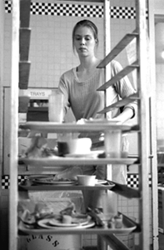 photo of student volunteer auditing Stevenson table scraps