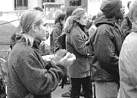 Photo of students protesting the expansion of the Lorain County Regional Airport