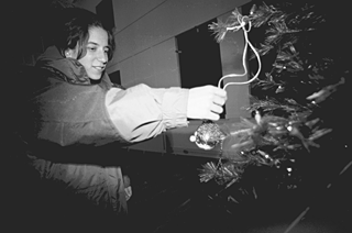 Photo of student making ornament