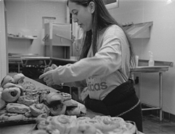 Photo of student preparing food in a Co-op