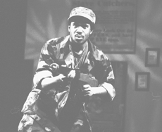 Photo of soldier in the play The Colored Museum