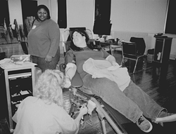 Photo of student donating blood