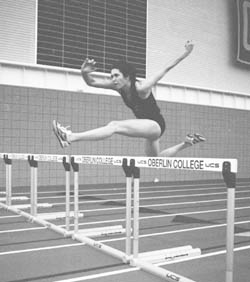 Photo of Anna Ruth practicing hurdles