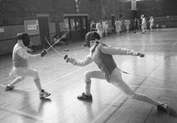 Dueling fencers